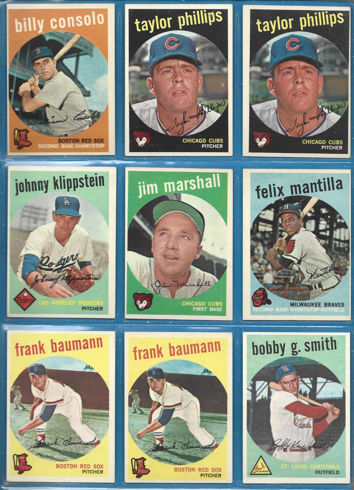 1959 Topps Baseball Common Players- Fill your set -Ex To Exmt – No Creases