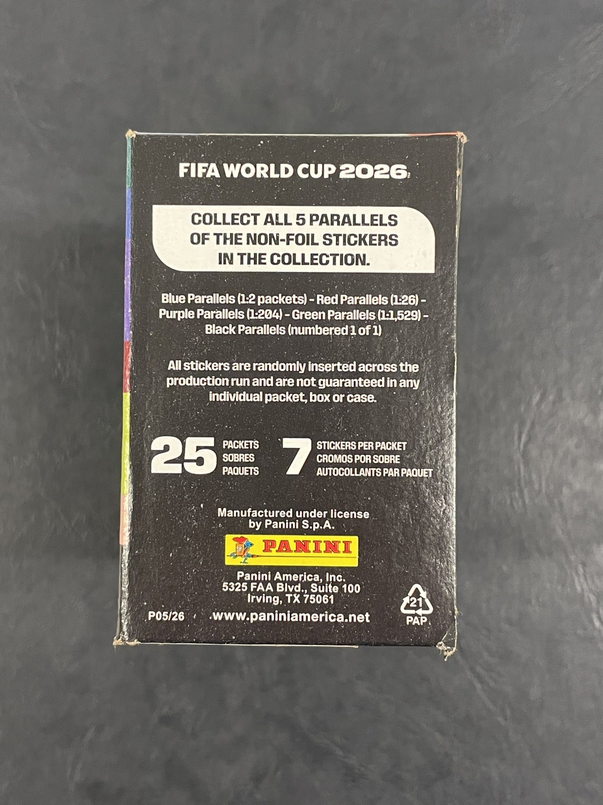 2026 Panini World Cup 25Ct. Sticker Pack Box | 175 Stickers | In Hand