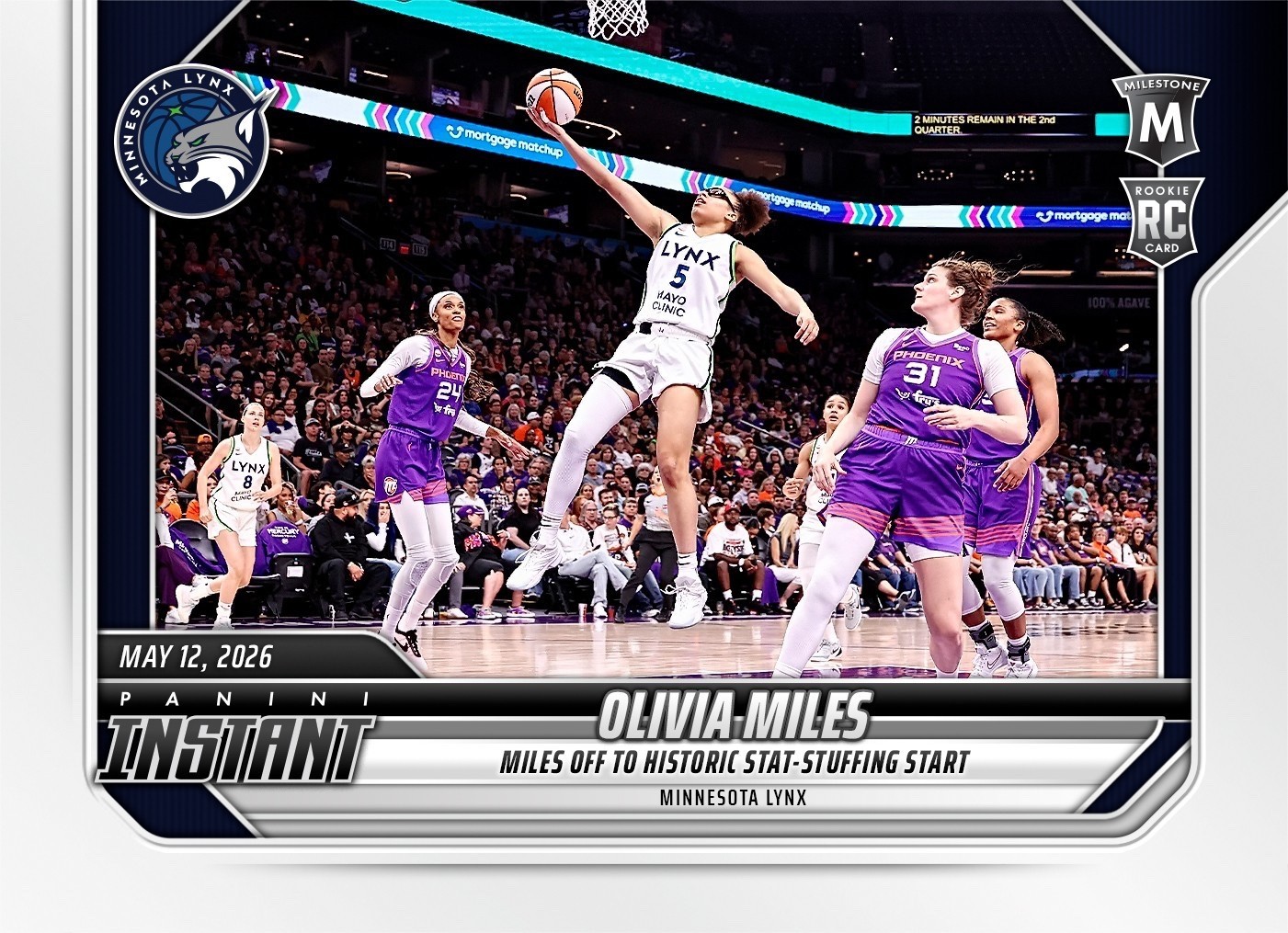2026 Panini Instant WNBA #49 Olivia Miles Minnesota Lynx RC – Presale