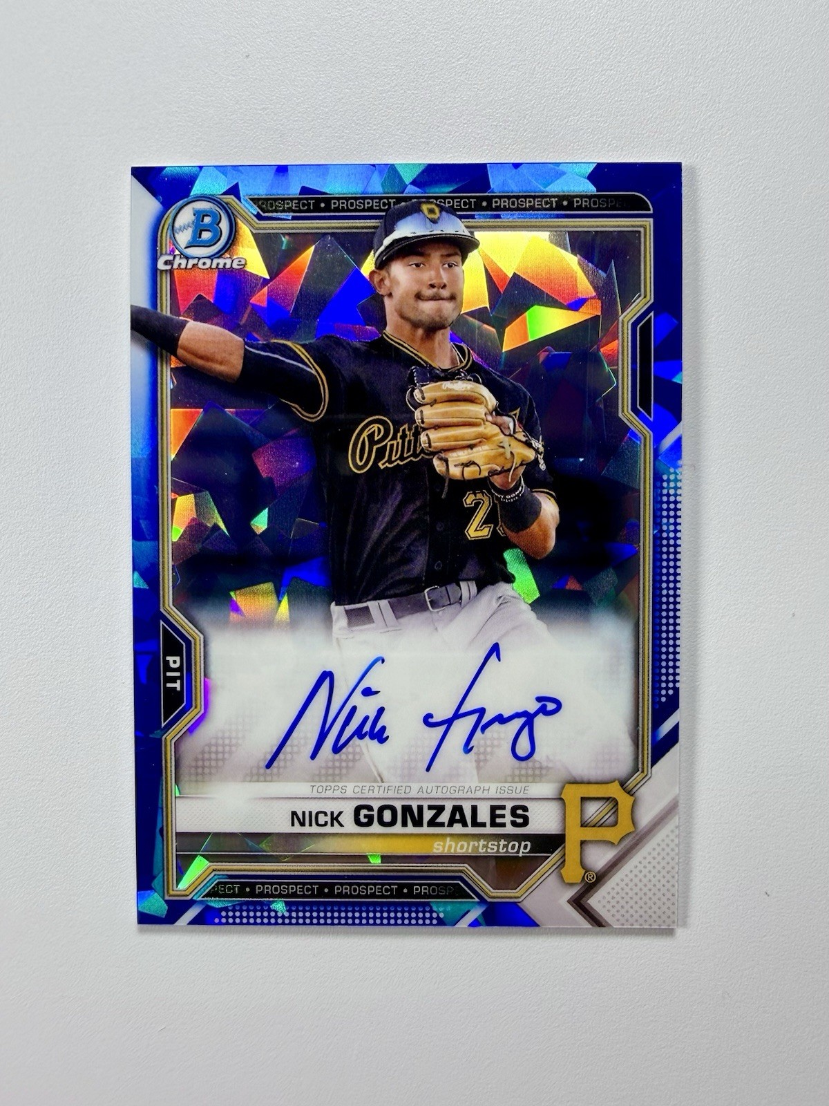 2021 Bowman Sapphire Edition Chrome Prospects Auto Nick Gonzales #BSPA-NG Auto