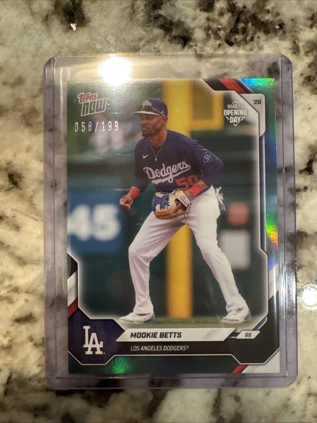 2026 Topps Now Mookie Betts Aqua Foil /199 Road to Opening Day Dodgers OD-272