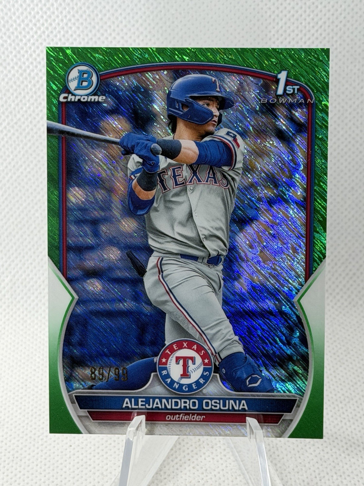 Alejandro Osuna – 2023 Bowman Chrome #BCP-131 Green Shimmer /99 1st Bowman