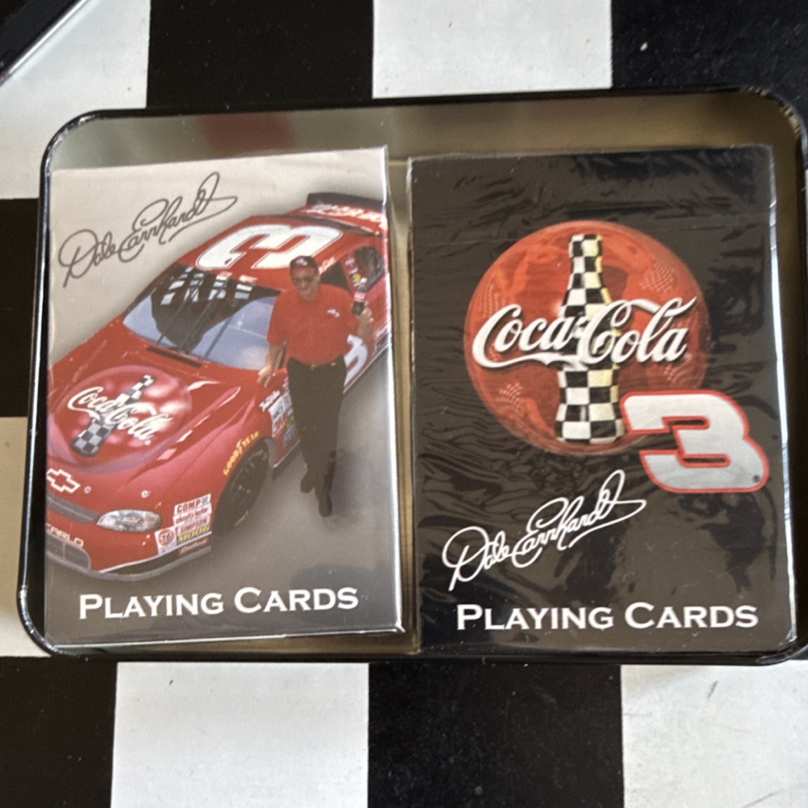 Coca-Cola NASCAR Dale Earnhardt Playing Cards Tin Set Modern (1970-Now)