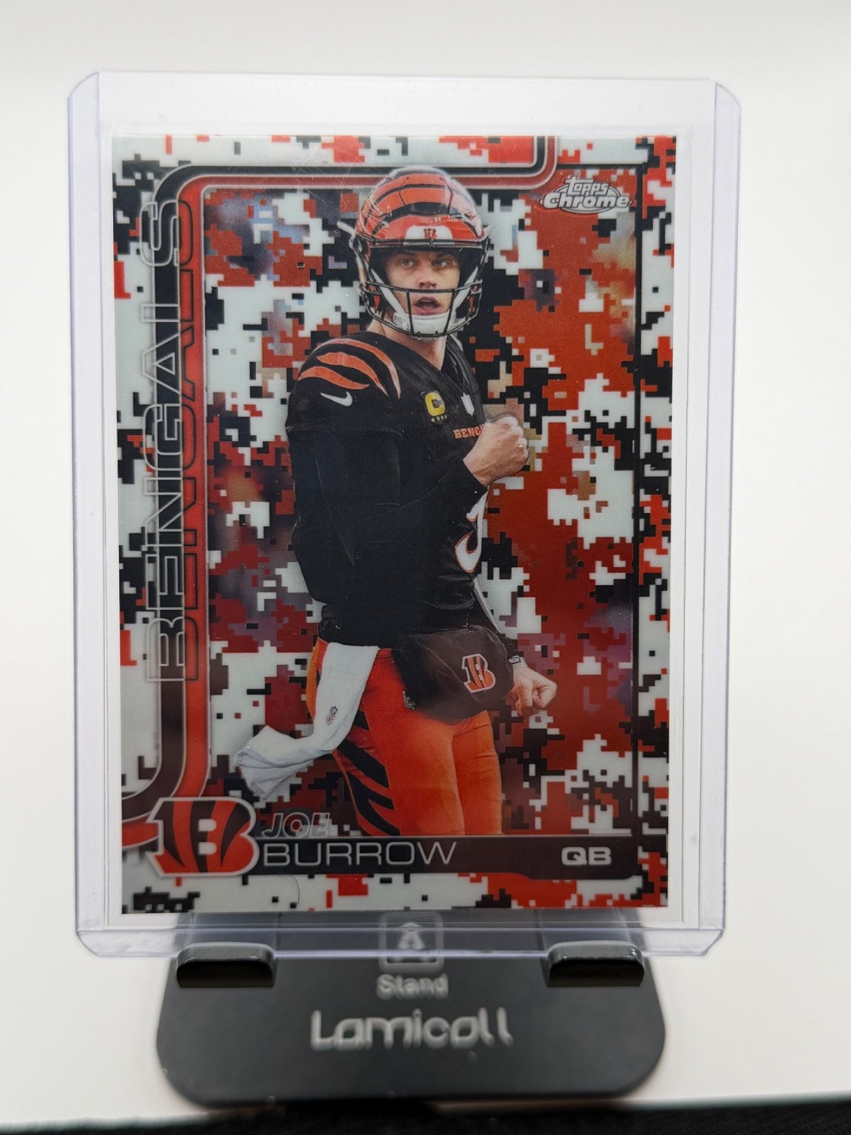 2025 Topps Chrome Joe Burrow Team Camo Variation SSP SP #61 Cincinnati Bengals