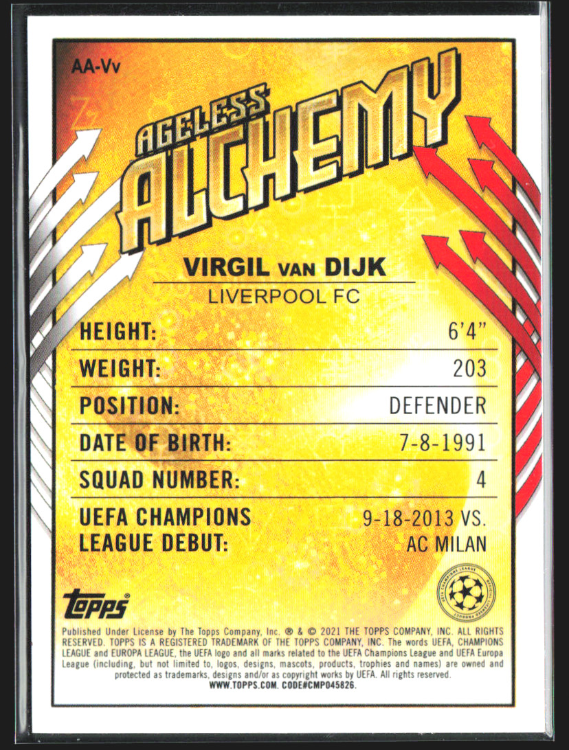 2021 Unknown 2021 Topps Merlin Virgil Van Dijk #AA-VV