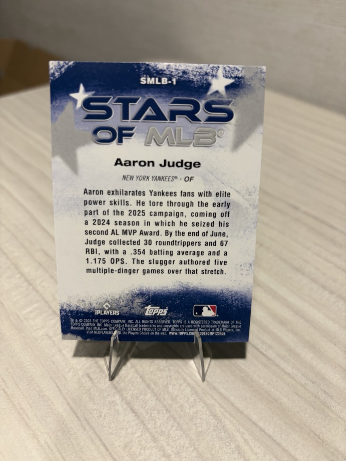 2026 Topps Aaron Judge – Stars of MLB Yankees SMLB-1