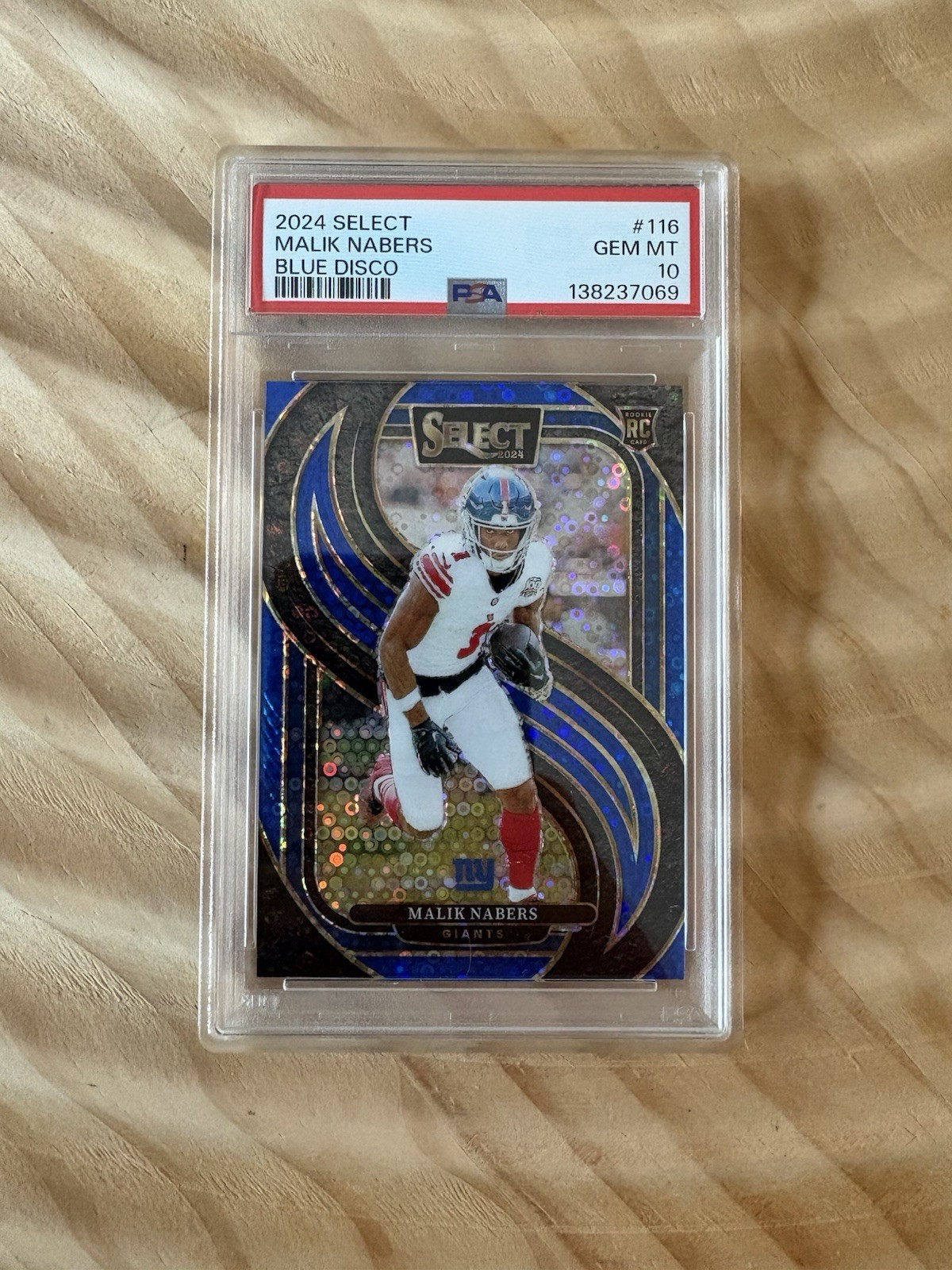 2024 Panini Select Malik Nabers RC Blue Disco Prizm /25 #116 PSA 10