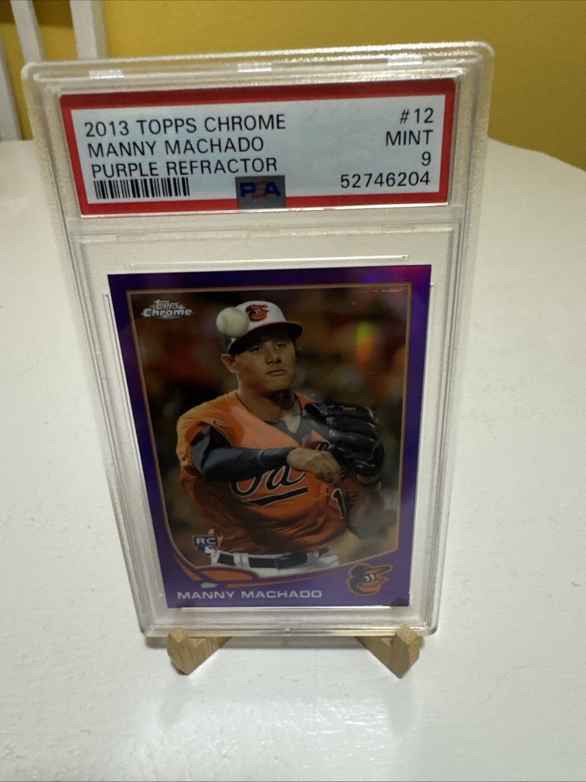 2013 Topps Chrome Manny Machado Purple Refractor RC #12 PSA 9
