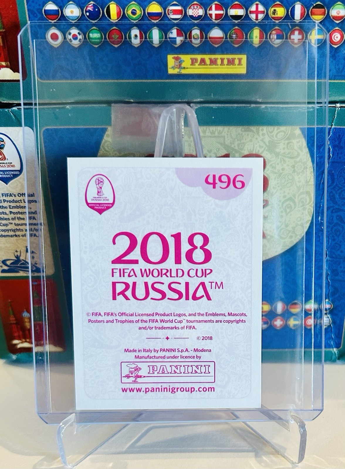 2018 Panini Russia FIFA World Cup Stickers Son Heungmin South Korea Pink Back