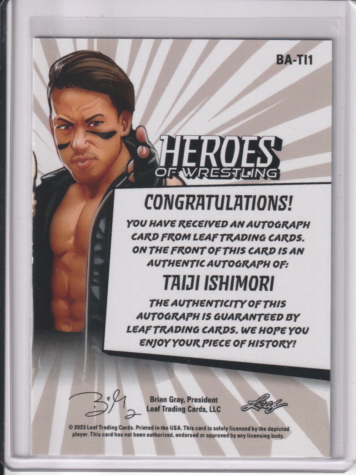 2023 Leaf Heroes of Wrestling Taiji Ishimori White Auto #BA-TI1