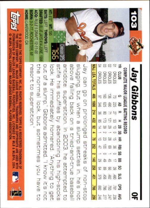 2005 Topps 1st Edition #103 Jay Gibbons – BB