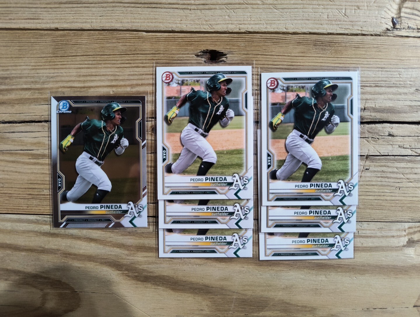 2021 Bowman Draft Paper Chrome Pedro Pineda 7 A’s Baseball card Lot