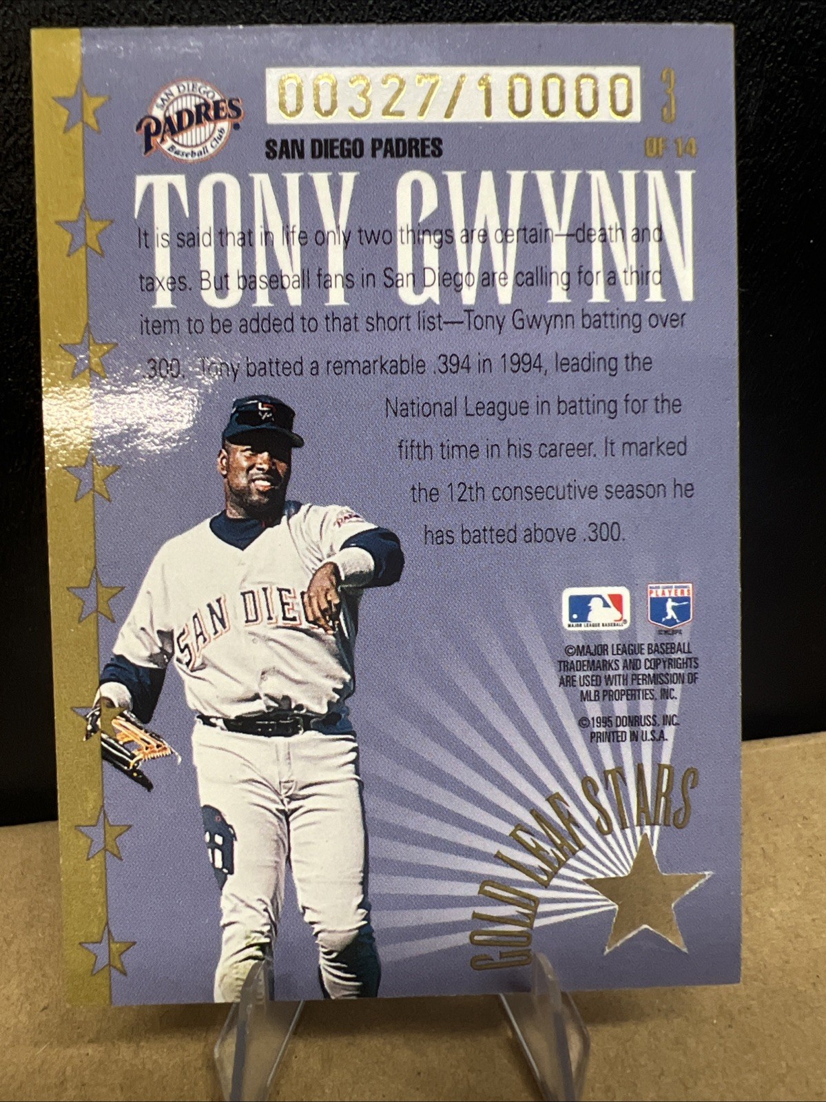 1995 Leaf – Gold Leaf All-Stars Tony Gwynn #3 327/10000