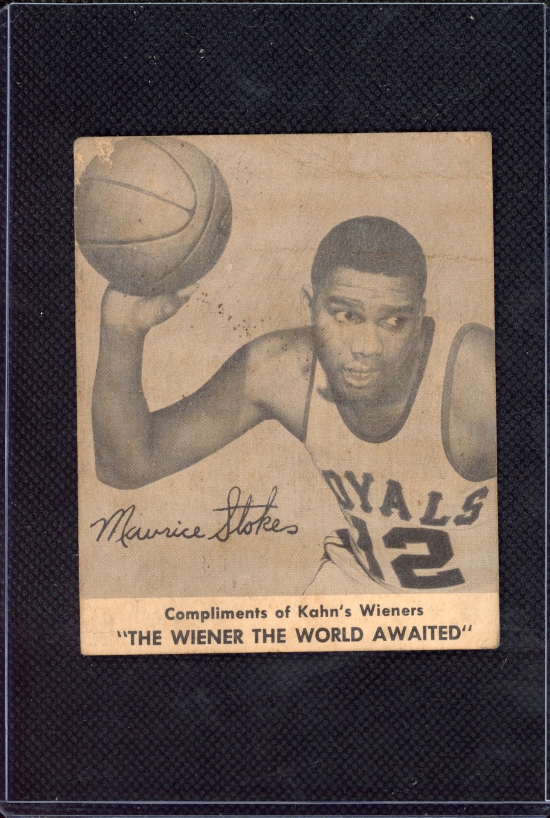 1957 Kahn’s Wieners Maurice Stokes RC Original Free Ship *Extremely Rare*