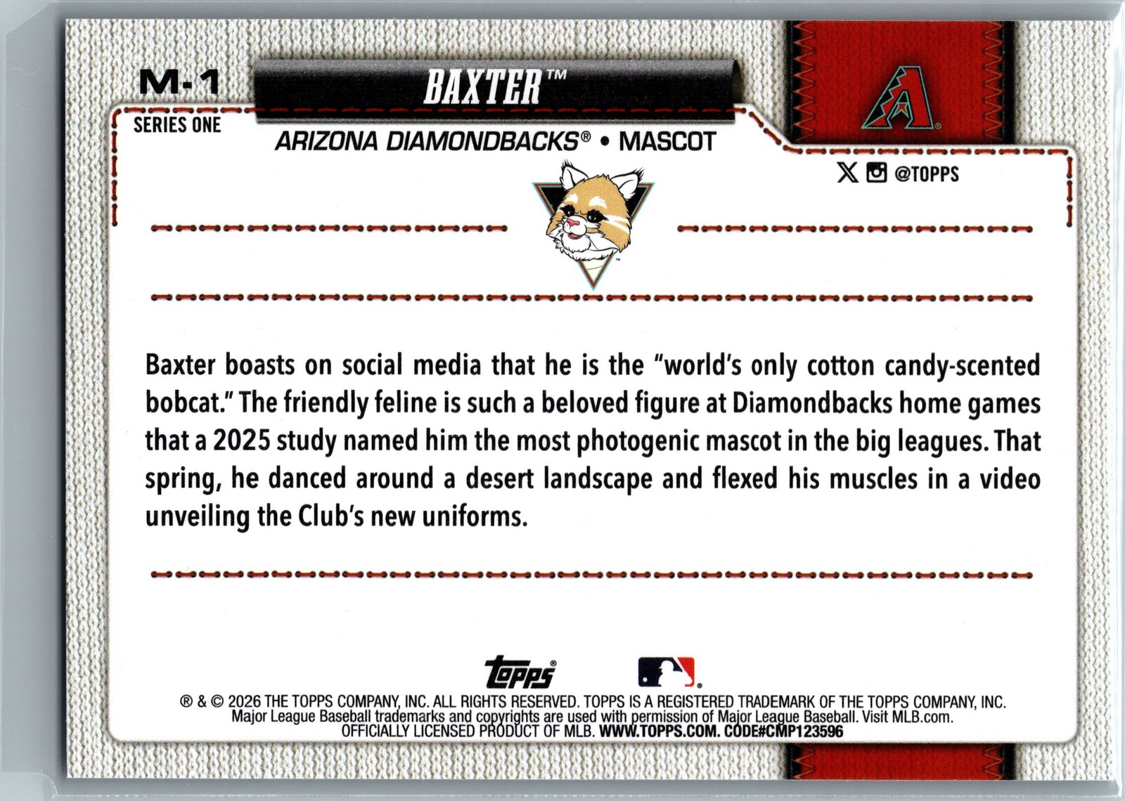 2026 Topps #M-1 Baxter Mascots – Arizona Diamondbacks