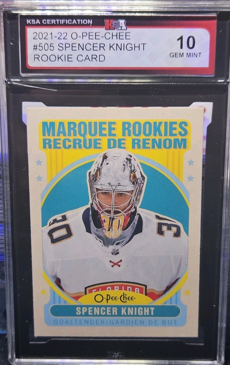 21-22 O-Pee-Chee Spencer Knight Retro Marquee Rookie 🚨🚨🚨 KSA 10 Gem Mint