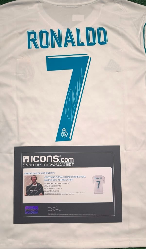 CRISTIANO RONALDO Back SIGNED REAL MADRID SHIRT COA Icon