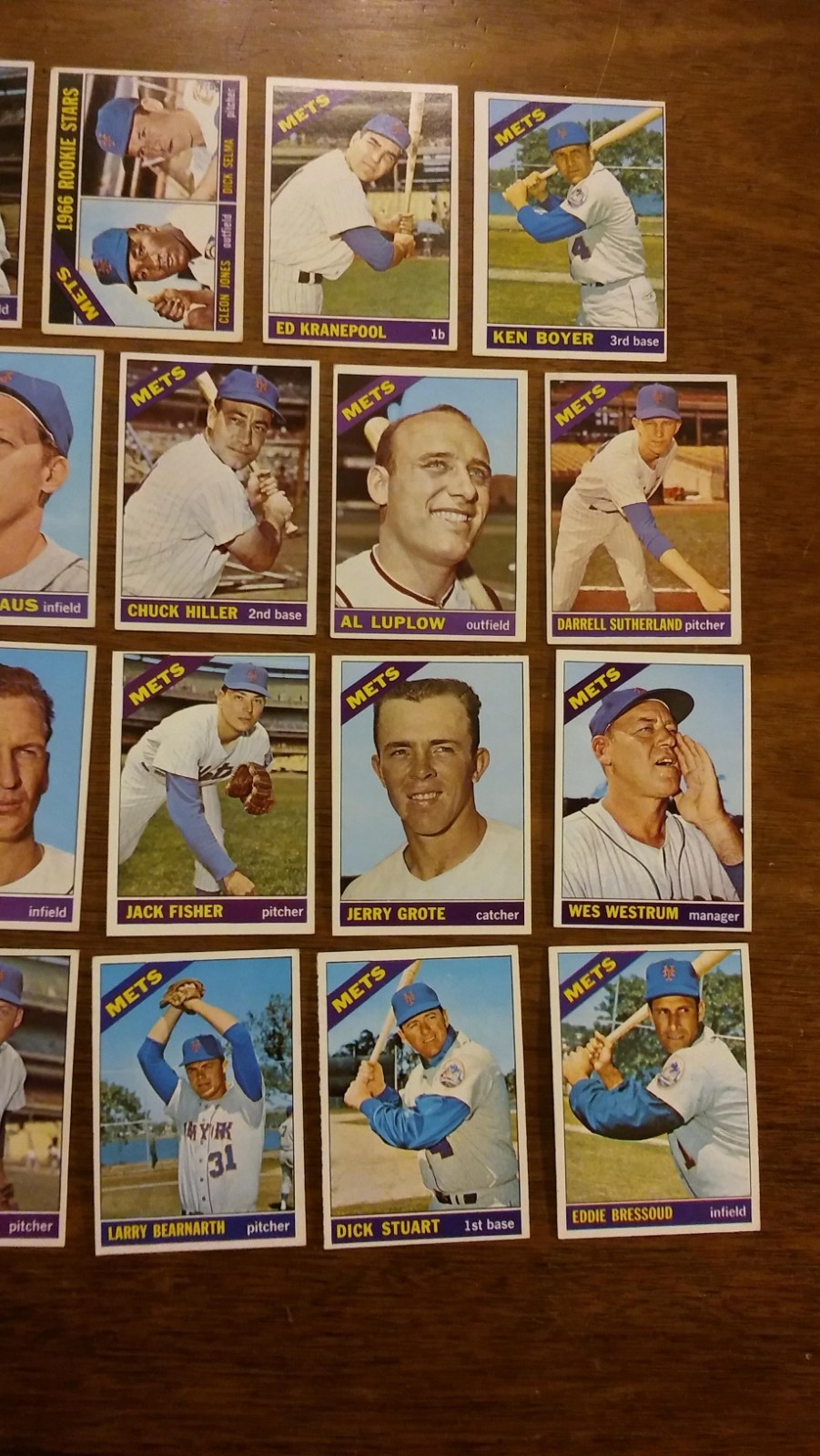 NEW YORK METS 1966 TOPPS TEAM SET (27) SERIES 1-6 TUG MCGRAW, EX/EX+/EXM