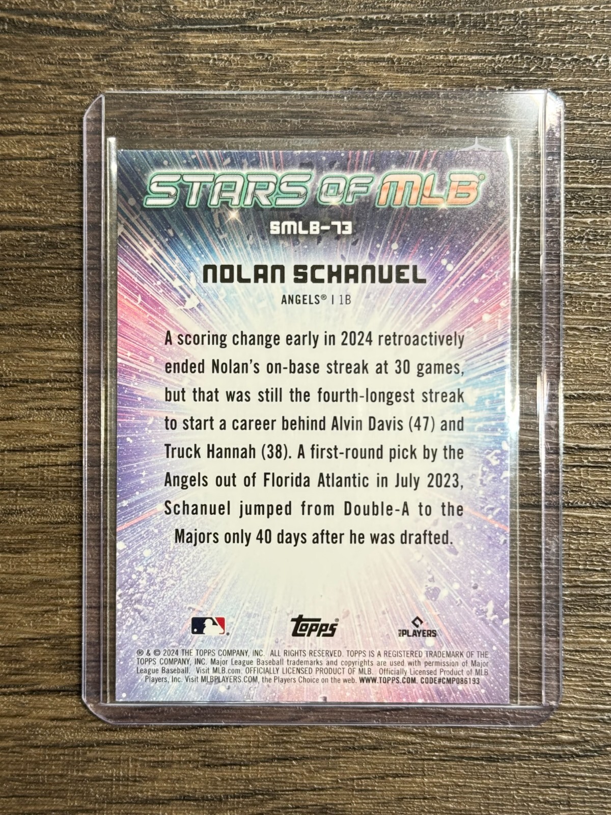 2024 Topps Update Series Stars of MLB Nolan Schanuel ROOKIE CARD #SMLB-73 (RC)