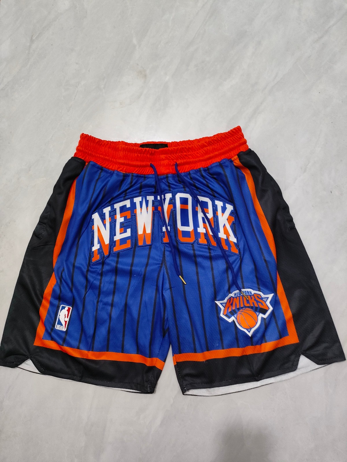2026 New York Knicks Men Blue Pockets stitched Shorts Size US