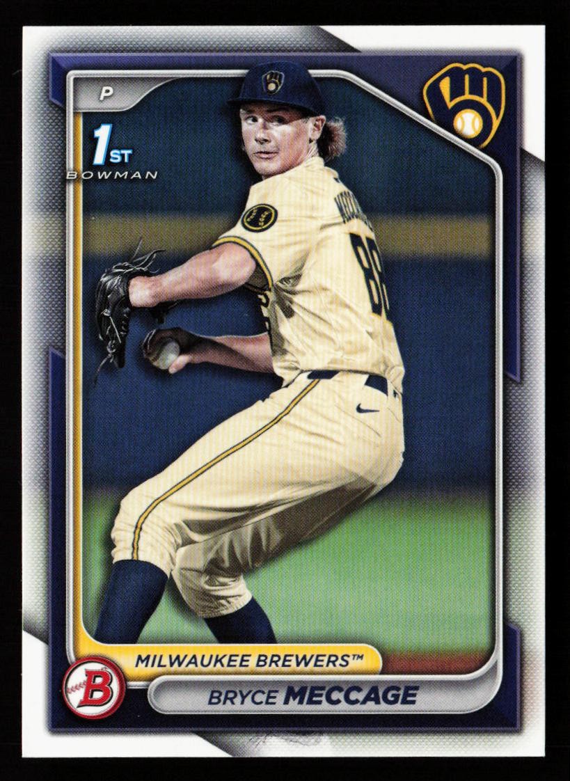 Bryce Meccage 2024 Bowman Draft #BD-94 Milwaukee Brewers