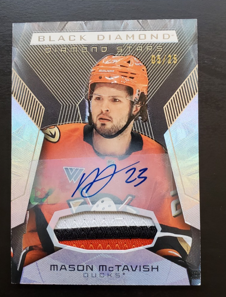 2025-26 Black Diamond Mason McTavish Diamond Stars Premium Relic Auto 5/25 Ducks