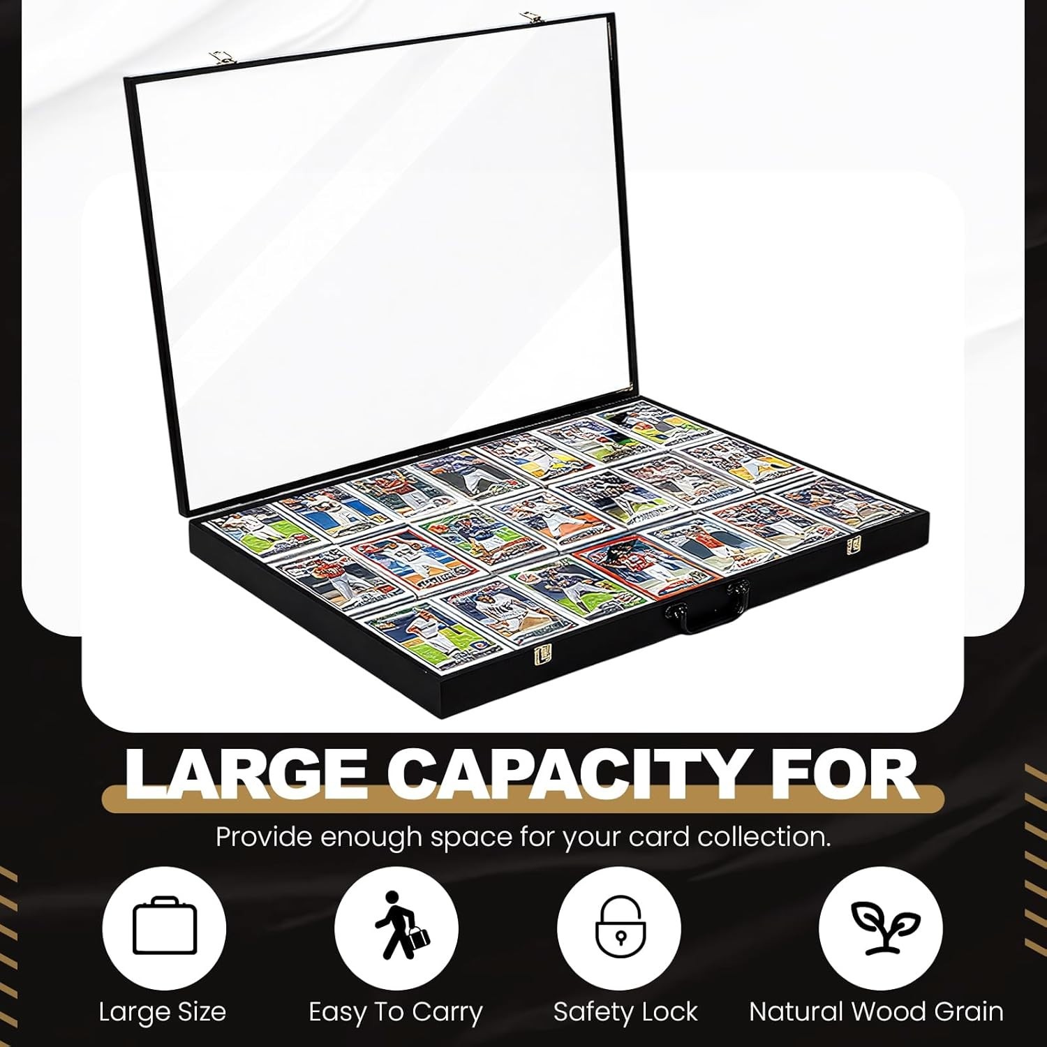Portable Trading Card Show Display Case Large 34 x 22 Lockable Aluminum Case