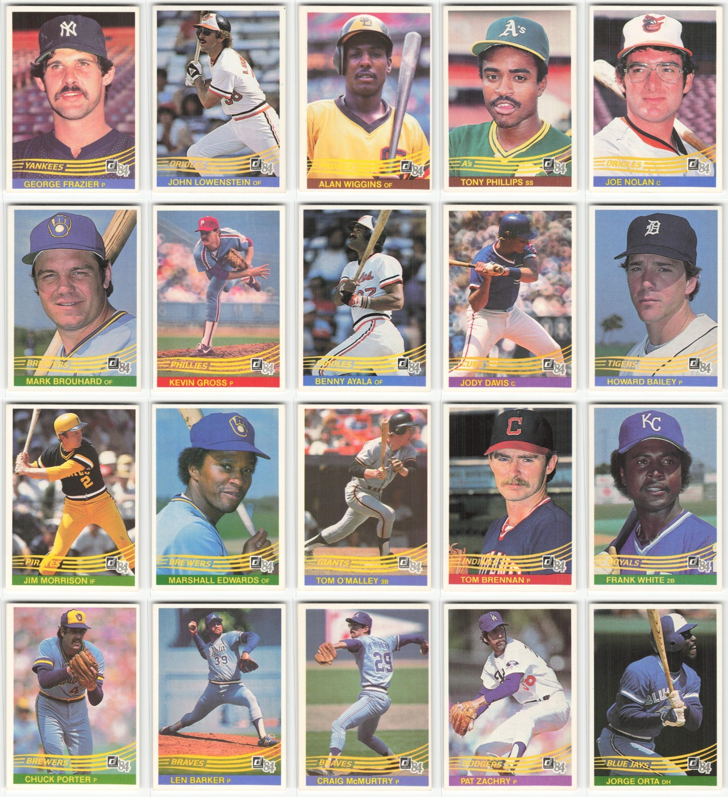 1984 Donruss Lot of 100 MLB Baseball Cards Collection – Exact Cards Shown