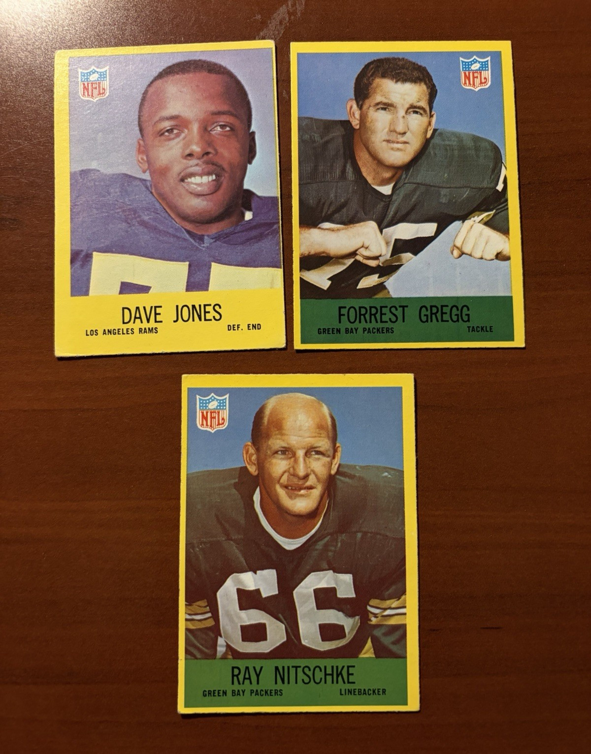 Vintage 1967 Philadelphia NFL Football Card Lot of 3 Hall of Fame HOF VG/EX
