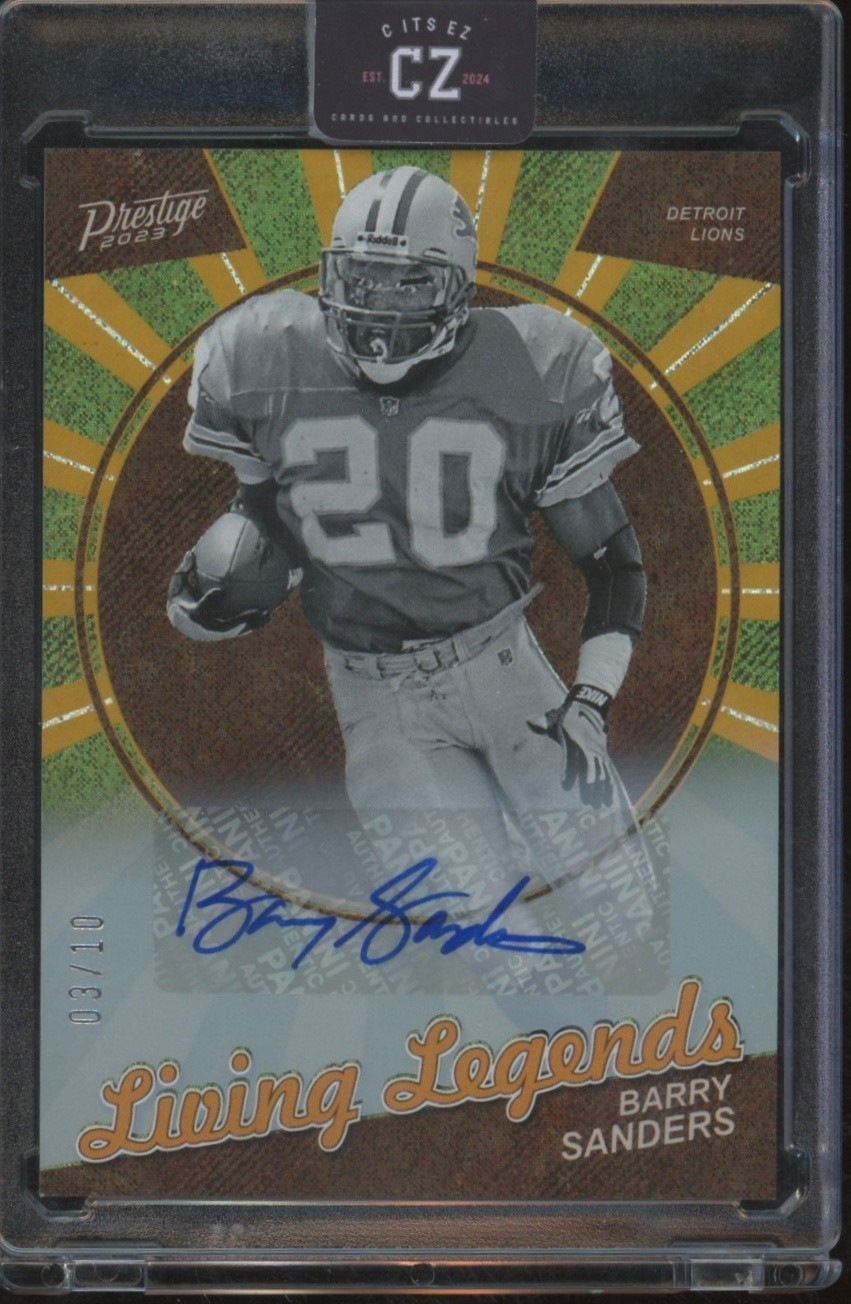2023 Panini Prestige Living Legends Autographs Gold #LL-4 Barry Sanders /10