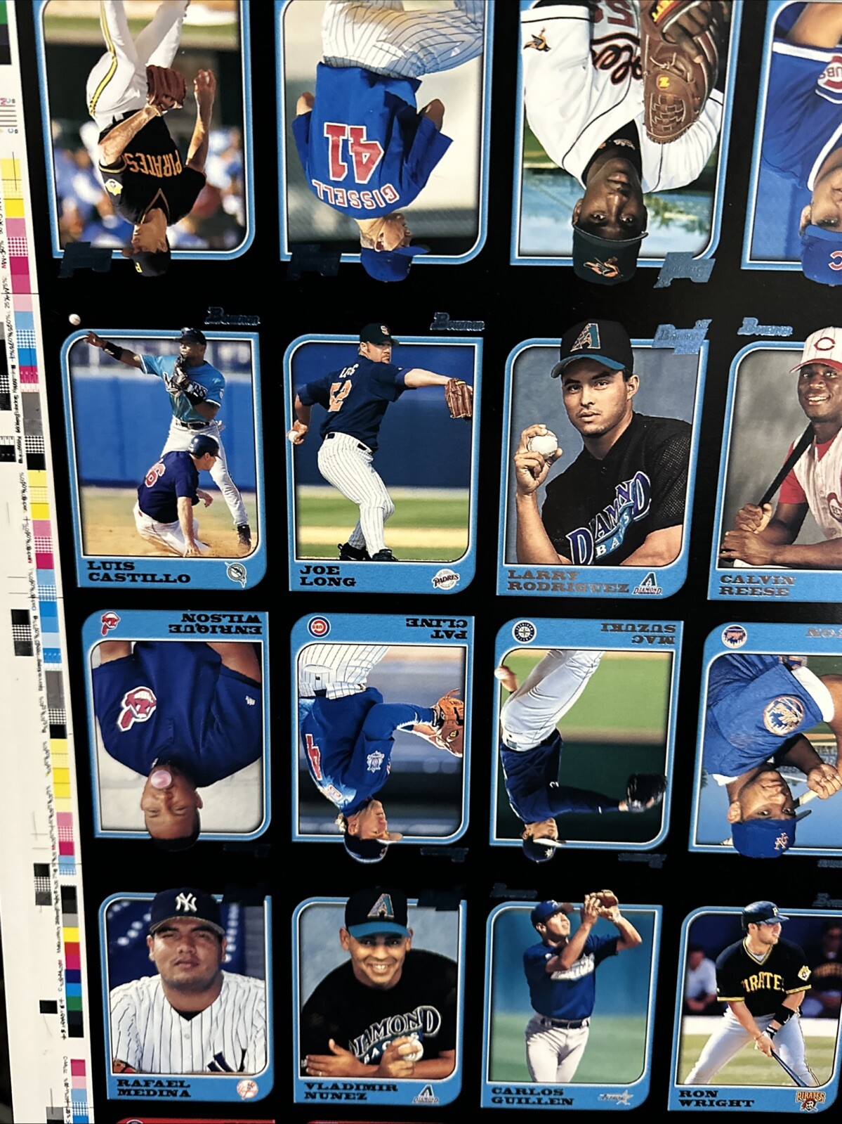1997 Bowman Baseball Uncut Sheet Adrian Beltre RC Tatis Jeter Ripken MLB Stars