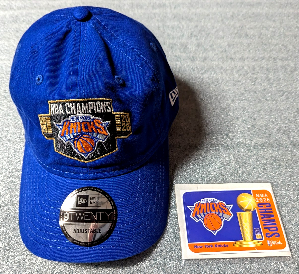 Adult New Era 9Twenty NBA NY Knicks 2026 Champions Hat W/Champs Decal-NEW!!