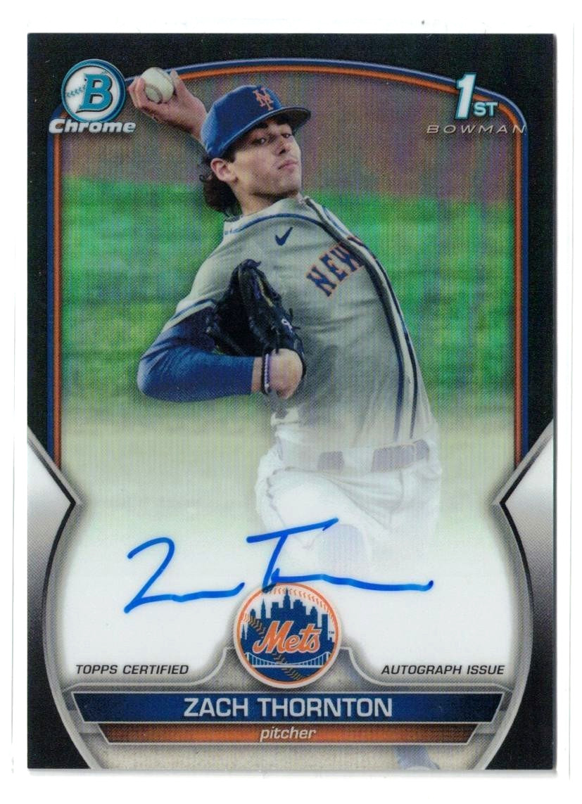 2023 1st Bowman Draft BLACK Refractor RC AUTO Zach Thornton Rookie Autograph /75