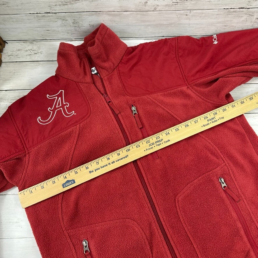 Columbia Alabama Crimson Tide Mens Small Full Zip Fleece Jacket Embroidered