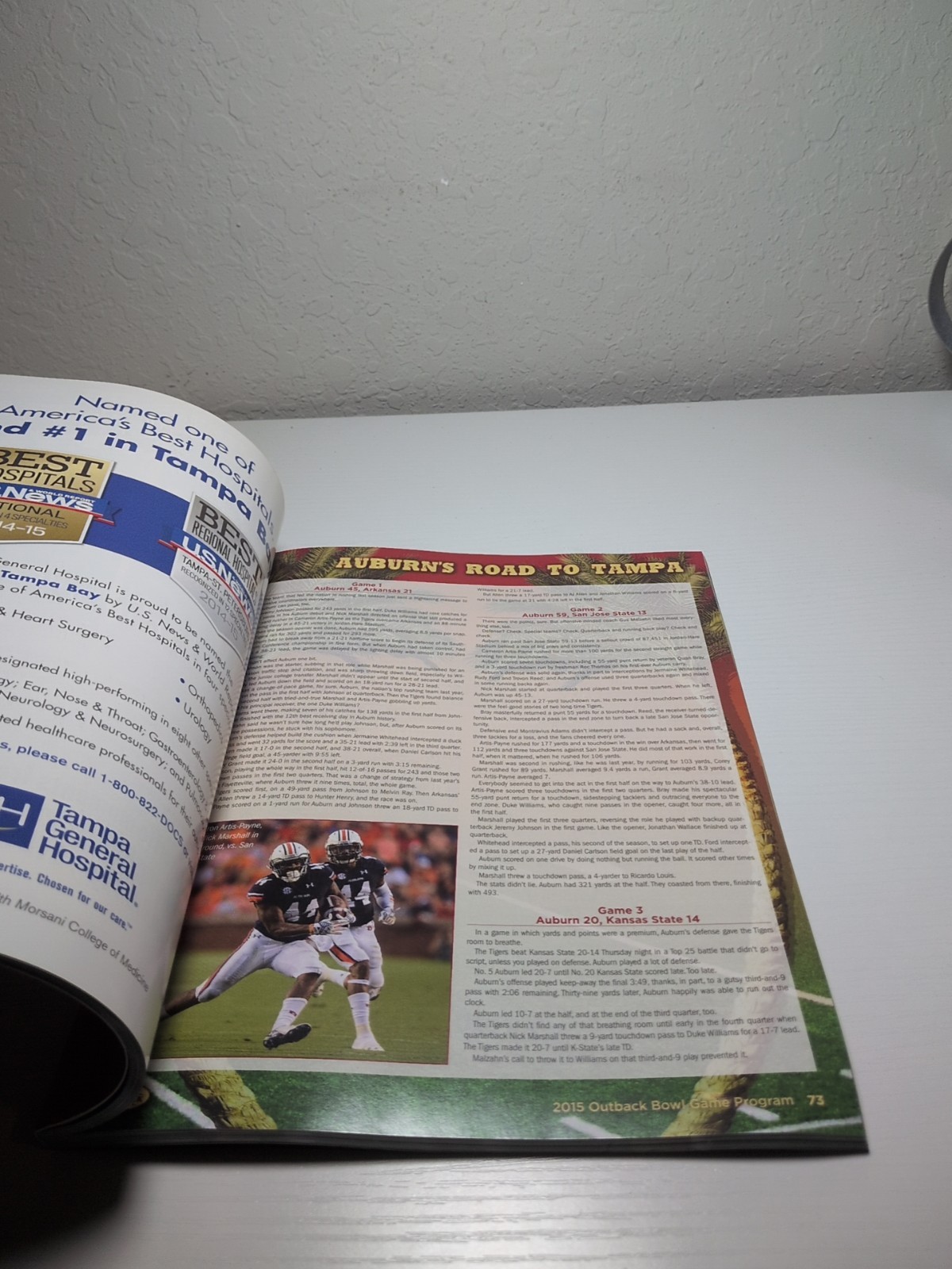 Outback Bowl Football In Paradise New Year’s Day 2015 Game Program Guide S30
