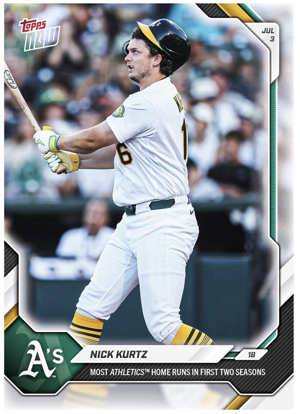 Nick Kurtz Most A’s HR In 1st 2 Years 2026 MLB Topps NOW Card 413 Presale
