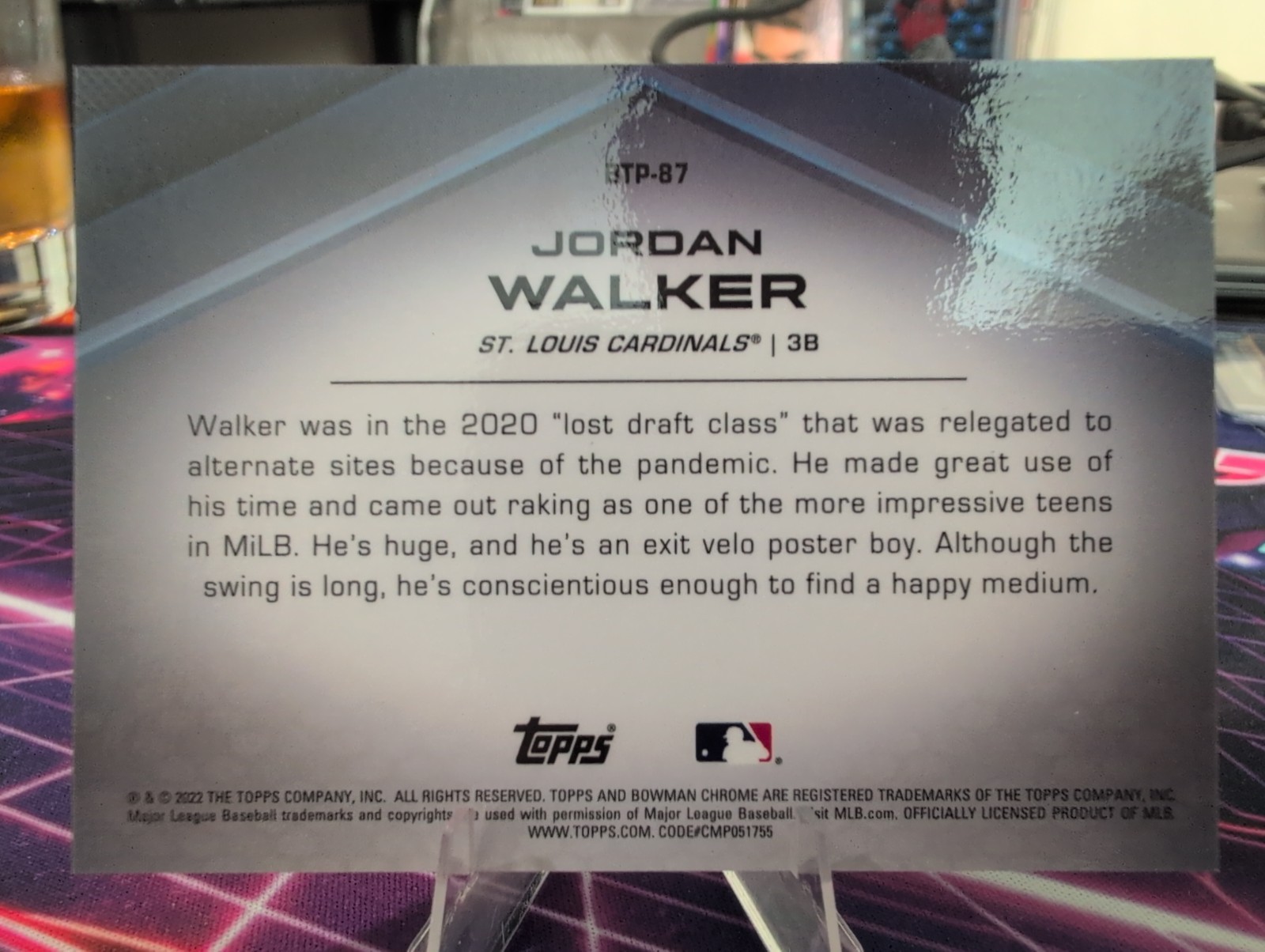 2022 Bowman – Chrome Bowman Scouts Top 100 Jordan Walker Green Refractor /99