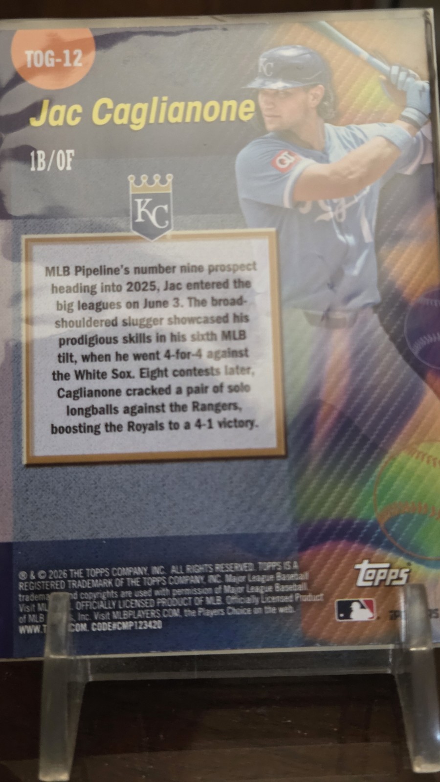 2026 Topps Series 1 – Titans of the Game Jac Caglianone #TOG-12 (RC)