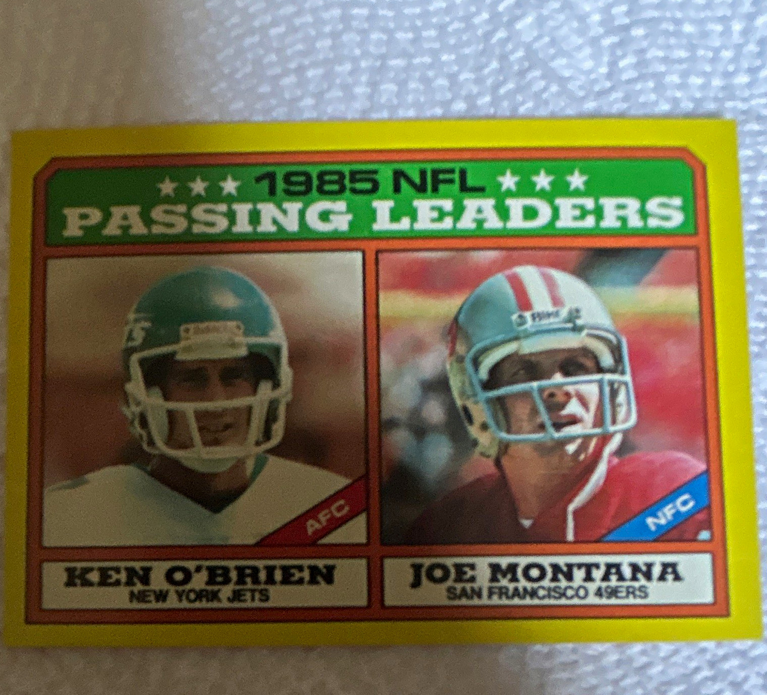 Topps Vintage Base Set Ken O’Brien Joe Montana #383 Jets 49ers NFL Card