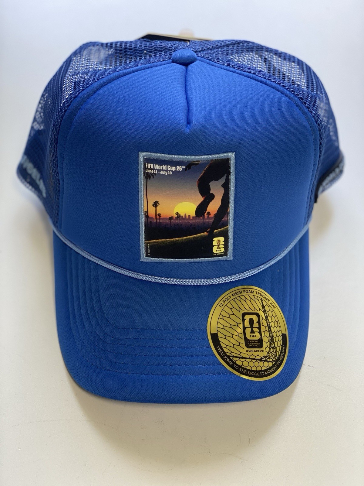 FIFA World Cup 26 Los Angeles Official Poster Foam Trucker Hat One Size Blue