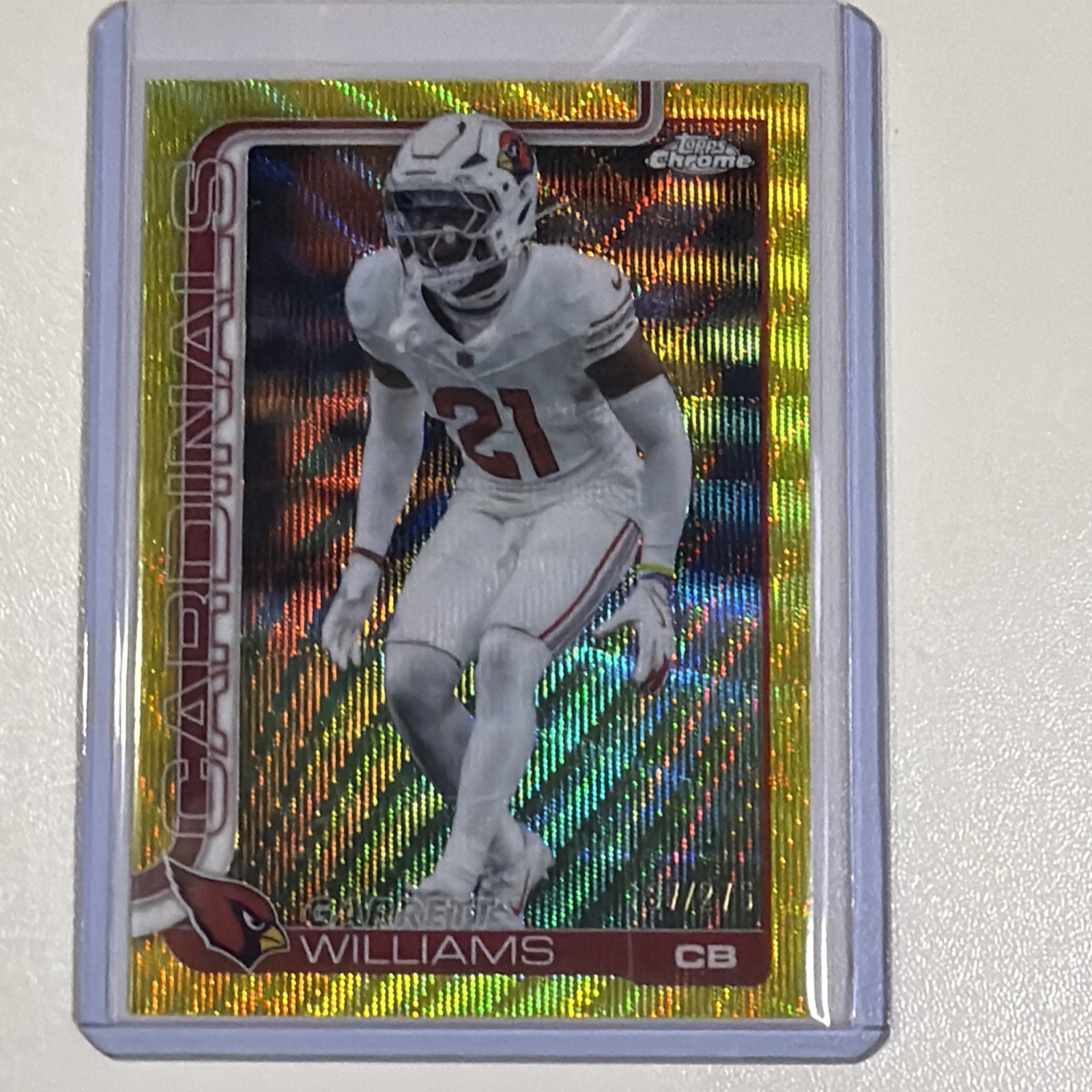 2025 Topps Chrome – Garrett Williams #6 Yellow Wave Refractor /275