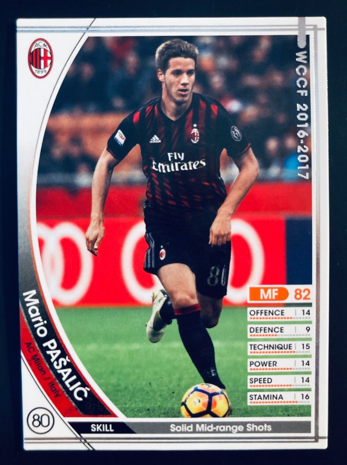 2016-17 Panini SEGA WCCF # A059 Mario Pasalic AC Milan rookie card Croatia