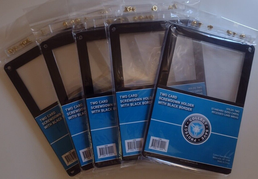 CSP Lot Of 5 2 Card Recessed Screwdown Card Protector Black Border New NIP #2CSD