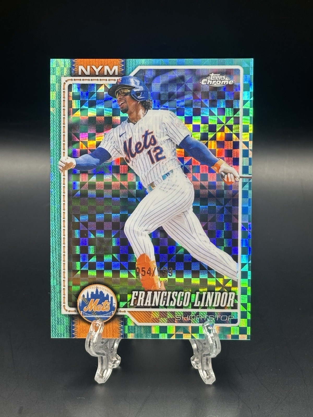 2026 Topps Chrome Francisco Lindor Aqua X-Fractor /199 #299 New York Mets