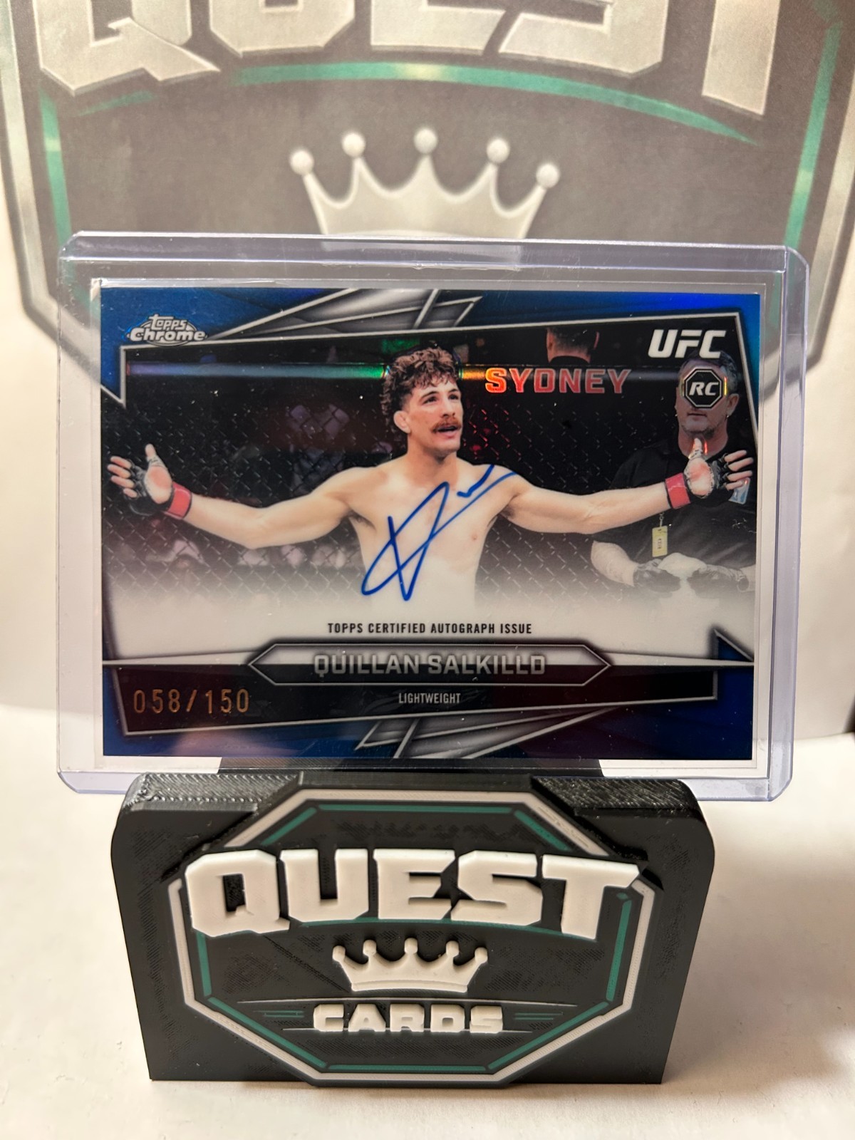 2026 Topps Chrome UFC Quillan Salkilld Blue Refractor Auto #58/150