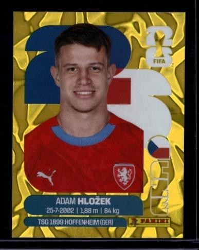 2026 Panini World Cup Sticker Collection Adam Hlozek Czechia Gold Crumple