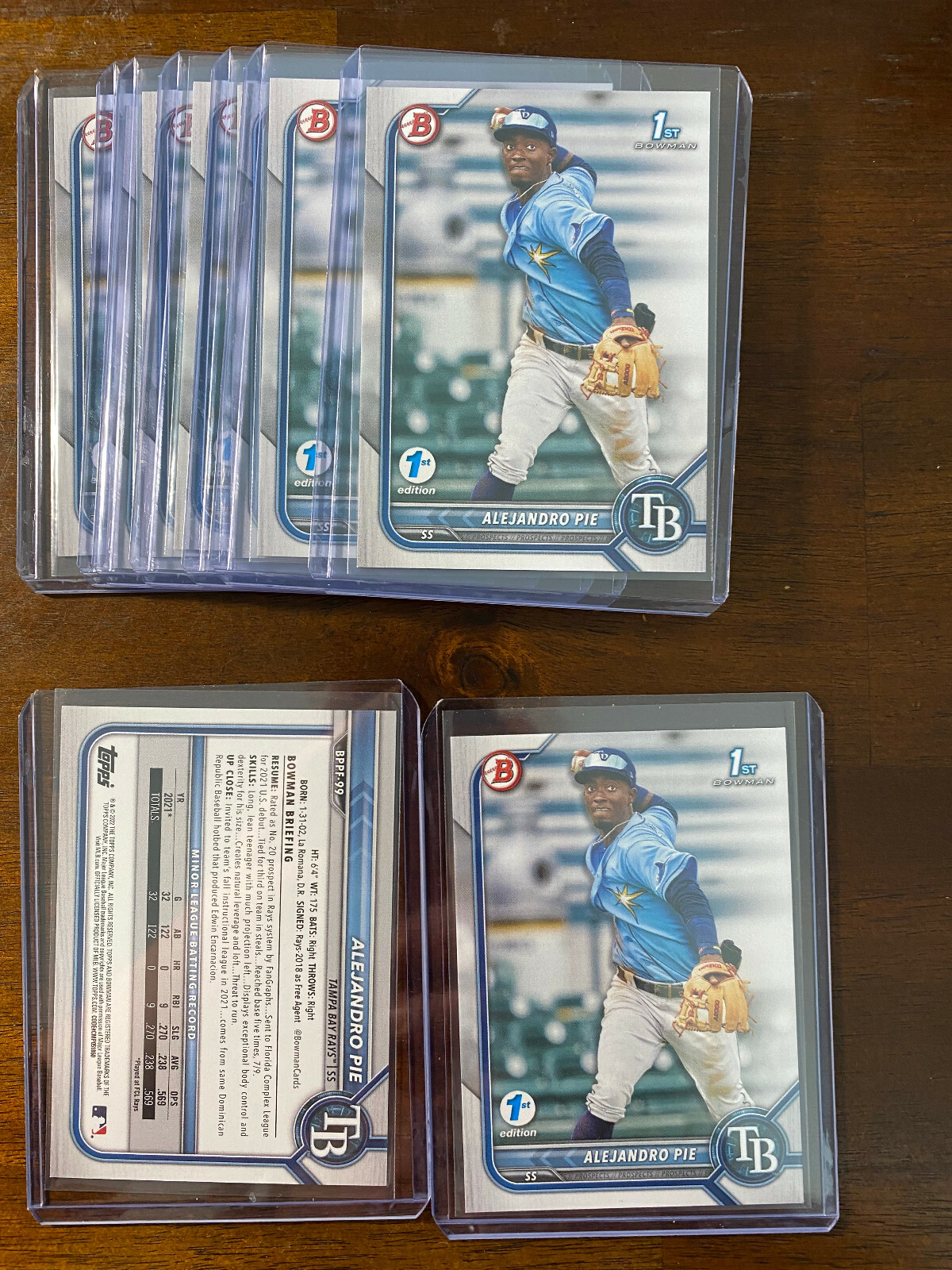 2022 Bowman Prospects First Edition #BPPF-99 – Alejandro Pie – Rays 1st Multiple