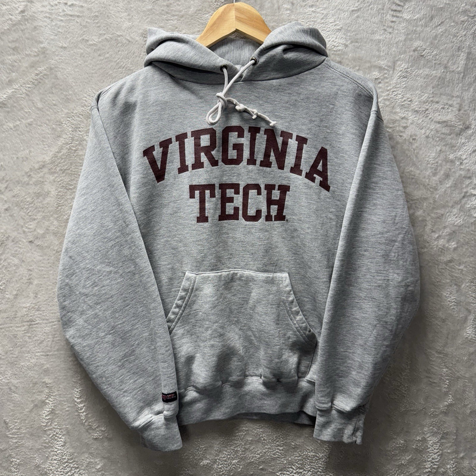 VTG Virginia Tech Hokies Jansport Pullover Hoodie Sweatshirt Gray Small Sports