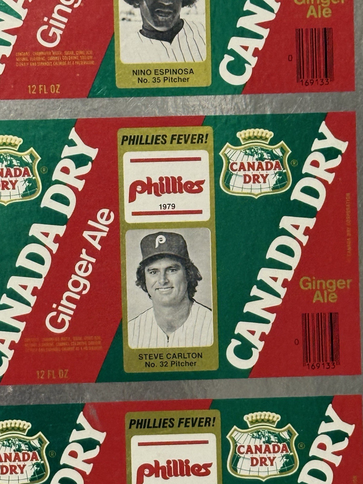 1979 Phillies Canada Dry Uncut Sheet Pete Rose Steve Carlton Tug McGraw 37×34