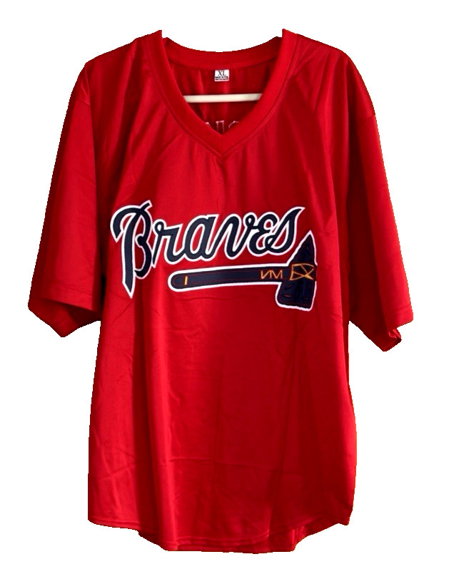 NEW MLB Atlanta Braves John Rocker #49 Red Jersey Shirt SEWN LOGOS! Size XL